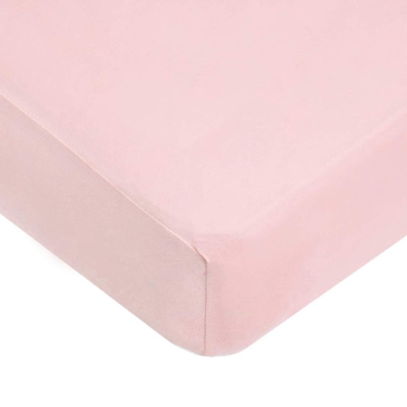 TL Care Fitted Crib Sheet 28" x 52", Soft Breathable Neutral 100% Cotton Jersey Sheet, Pink, for Boys and Girls, Fits Crib and Toddler Bed mattresses - Image 1